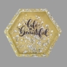 Spruch-Bild Hexagon gelb