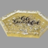 Spruch-Bild Hexagon gelb