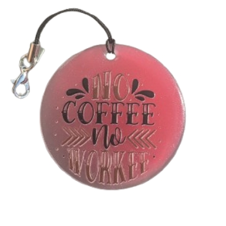 Anhänger No Coffee - No Workee Rot