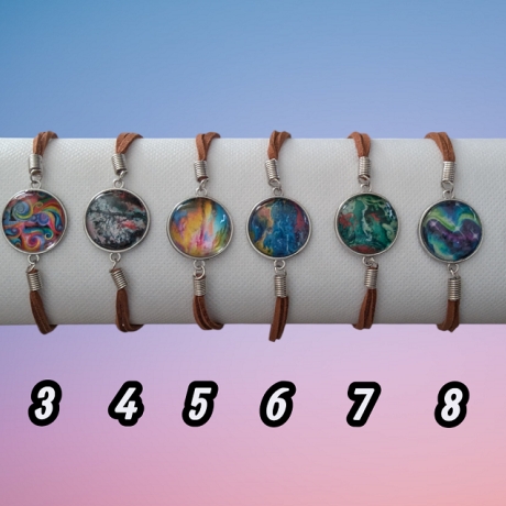 Elegantes Armband Braun Größenverstellbar mit Motivstein