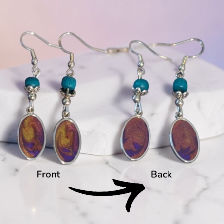 Ohrringe mit Perle und Resinanhänger