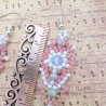 Boho Hängeohrringe aus Glasperlen in Rosa, handmade