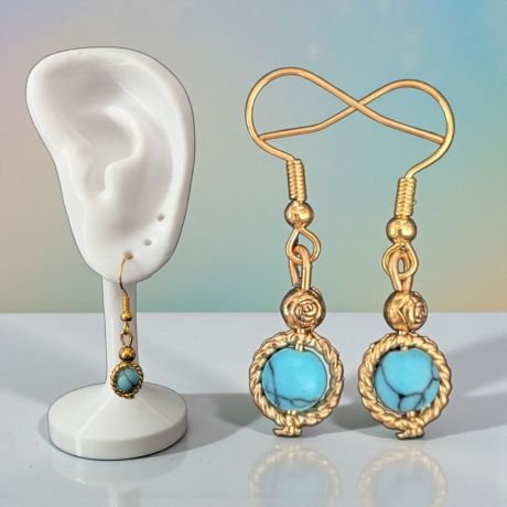 Hängeohrringe Goldfarben mit Perle