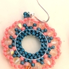 Boho Hängeohrringe aus Glasperlen in Rosa/Blau, handmade