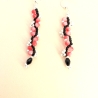 Hängeohrringe, Handgefertigte Perlenohrringe in Rot