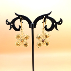 Valentinstag Geschenk, Handgefertigte Ohrringe in Gold  Boho 