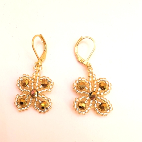 Valentinstag Geschenk, Handgefertigte Ohrringe in Gold  Boho 