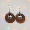 Ohrring mit Holzanhänger