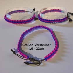 Makremee-Armband Pink/Blau