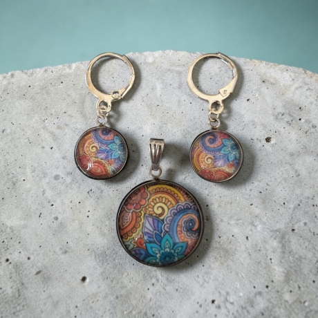 Schmuckset mit Motivstein