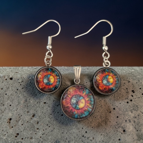 Schmuckset mit Motivstein