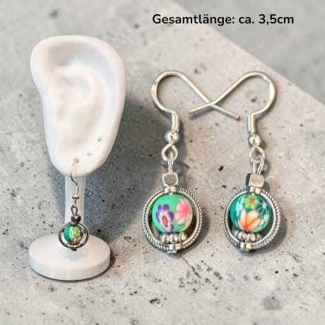 Bunte Perlenohrringe