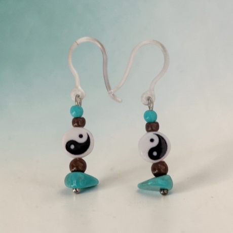 Perlenohrringe YinYang