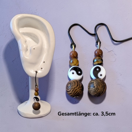 Perlenohrringe YinYang