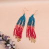 Handgemachte Perlen Fransenohrringe Teal, Candy red 7 cm