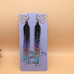 Ombre-Fransenohrringe, Boho Ohrehänger