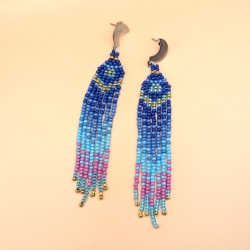 Ombre-Fransenohrringe, Boho Ohrehänger