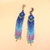 Ombre-Fransenohrringe, Boho Ohrehänger