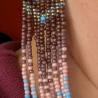 Boho Fransen-Ohrringe Ombré: „Desert Sky“10 cm