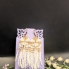 Boho Fransenohrringe Weiß-Gold  Handgemacht ,Statement 