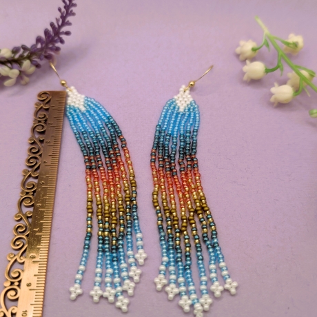 Ombre Fransen Ohrringe – handgemach, 10,5 cm