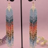 Ombre Fransen Ohrringe – handgemach, 10,5 cm