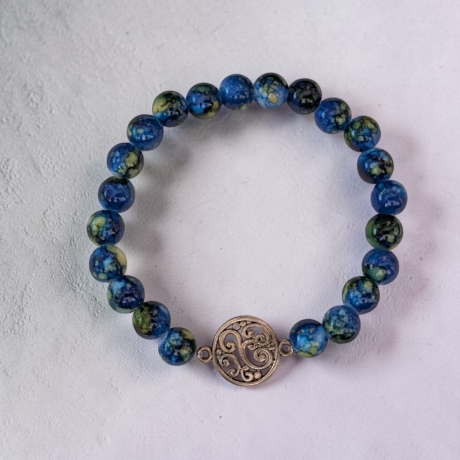 Perlenarmband Blau