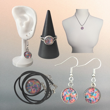 Schmuckset mit Motivstein