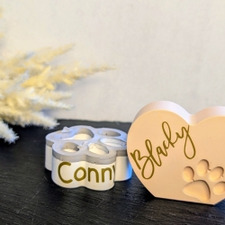 Pfote oder Herz mit Pfote aus Gießmasse