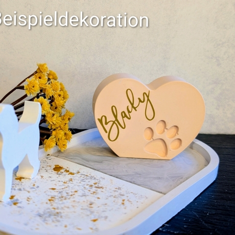 Pfote oder Herz mit Pfote aus Gießmasse