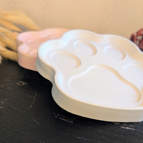 Pfotenteller aus Gießmasse | Wunsch-Pfote Teller | Tierliebe