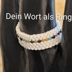 Dein Wort als Ring - individueller Morsecode-Ring breit (Peyote)