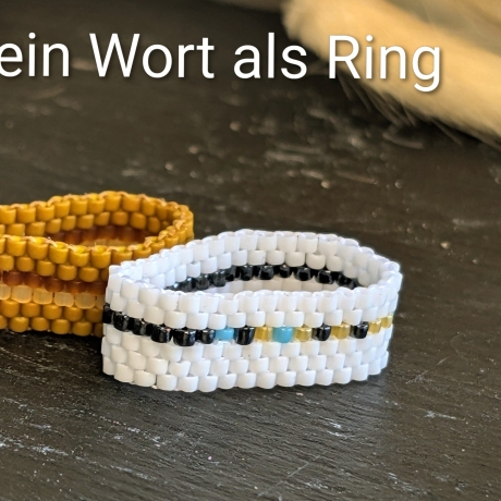 Dein Wort als Ring - individueller Morsecode-Ring breit (Peyote)