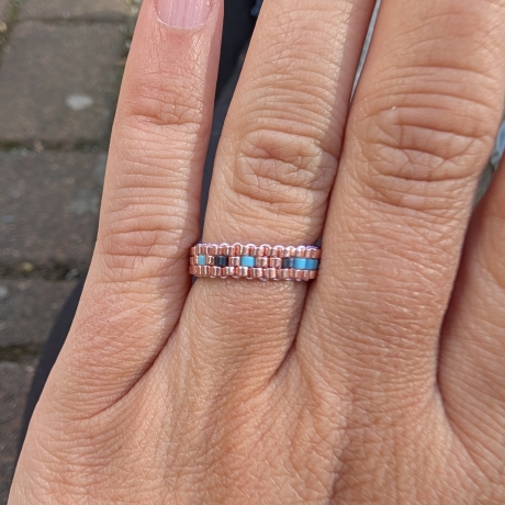 Dein Wort als Ring - individueller Morsecode-Ring schmal (Peyote)