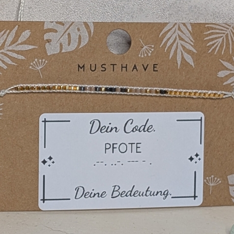 Morsecode Armband PFOTE | Hundeliebhaber Geschenk Pfote Armband