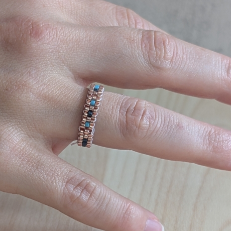 Dein Wort als Ring - individueller Morsecode-Ring schmal (Peyote)