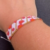 personalisiertes Armband Leo-Muster | Perlenarmband Wunschfarben