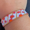 personalisiertes Armband Leo-Muster | Perlenarmband Wunschfarben
