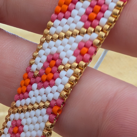 personalisiertes Armband Leo-Muster | Perlenarmband Wunschfarben