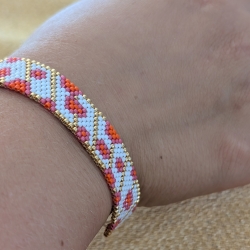 personalisiertes Armband Leo-Muster | Perlenarmband Wunschfarben