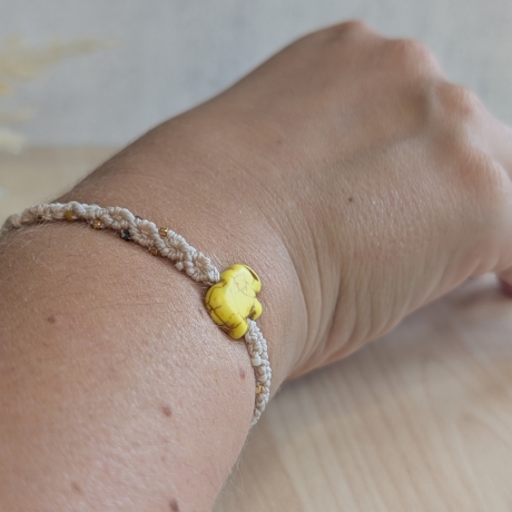 Elefantenarmband Makramee in Wunschfarben
