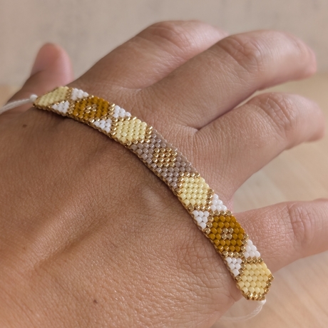 Armband mit geometrischem Muster Wunschfarben | modernes Armband