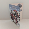 Weihnachtskarte mit einem süßen Pinguin