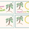 Stickdatei Palme 4x ITH Mugrug Schild mit Spruch und Blanko