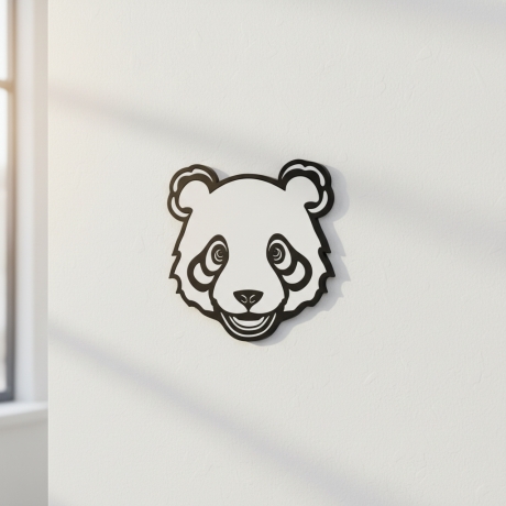 Panda „Yumi“ – 3D-Druck-Wandbild, ca. 25 cm hoch × 24 cm breit