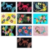 Unisex Pareo Blumen, bunt, 2-seitig Fransen, Handarbeit, ba 01