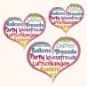 Partyherz 3x Stickdatei Wortwolke Herz Party stickdirwas