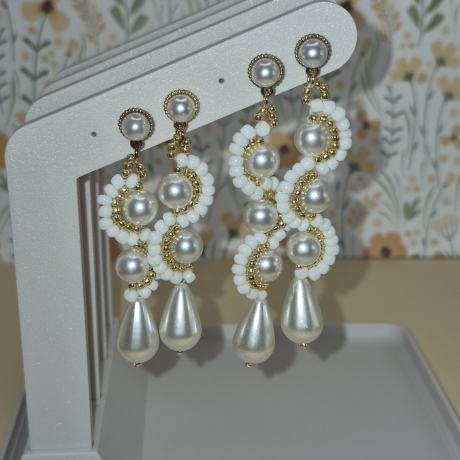 Elegante Perlen-Ohrringe im edlem Design | Brautschmuck 