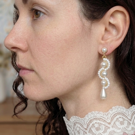 Elegante Perlen-Ohrringe im edlem Design | Brautschmuck 