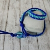 Perlen-Armband genäht royal/türkis